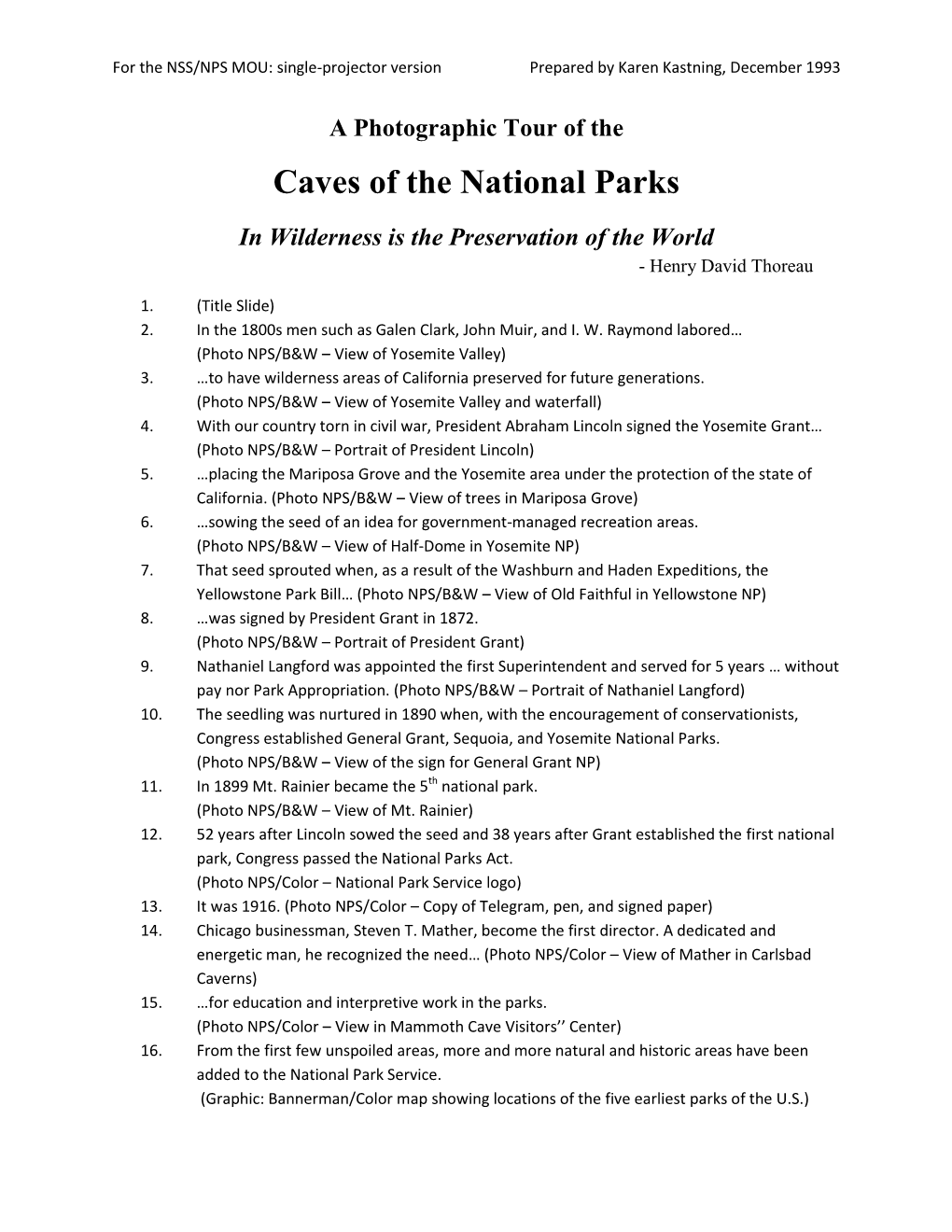 Caves of the National Parks