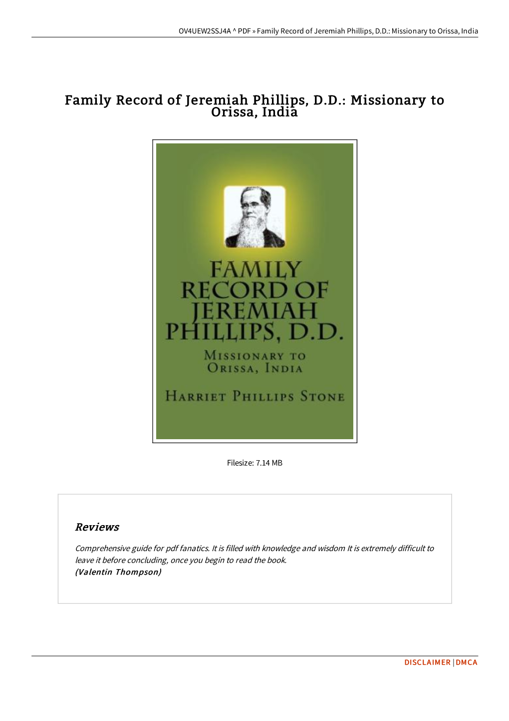 Download Kindle // Family Record of Jeremiah Phillips, D.D