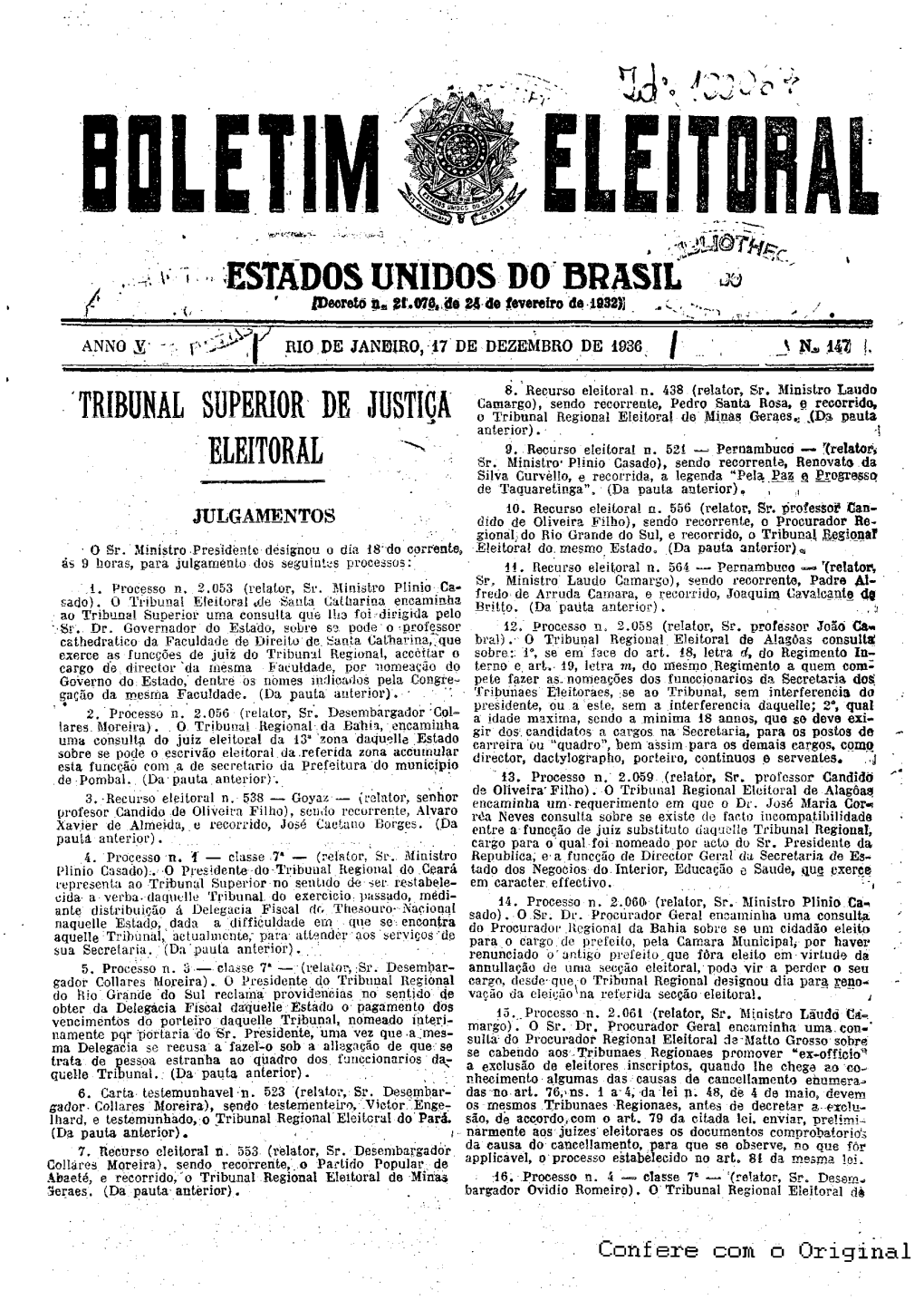 Tribunal Superior De Justiça Eleitoral S