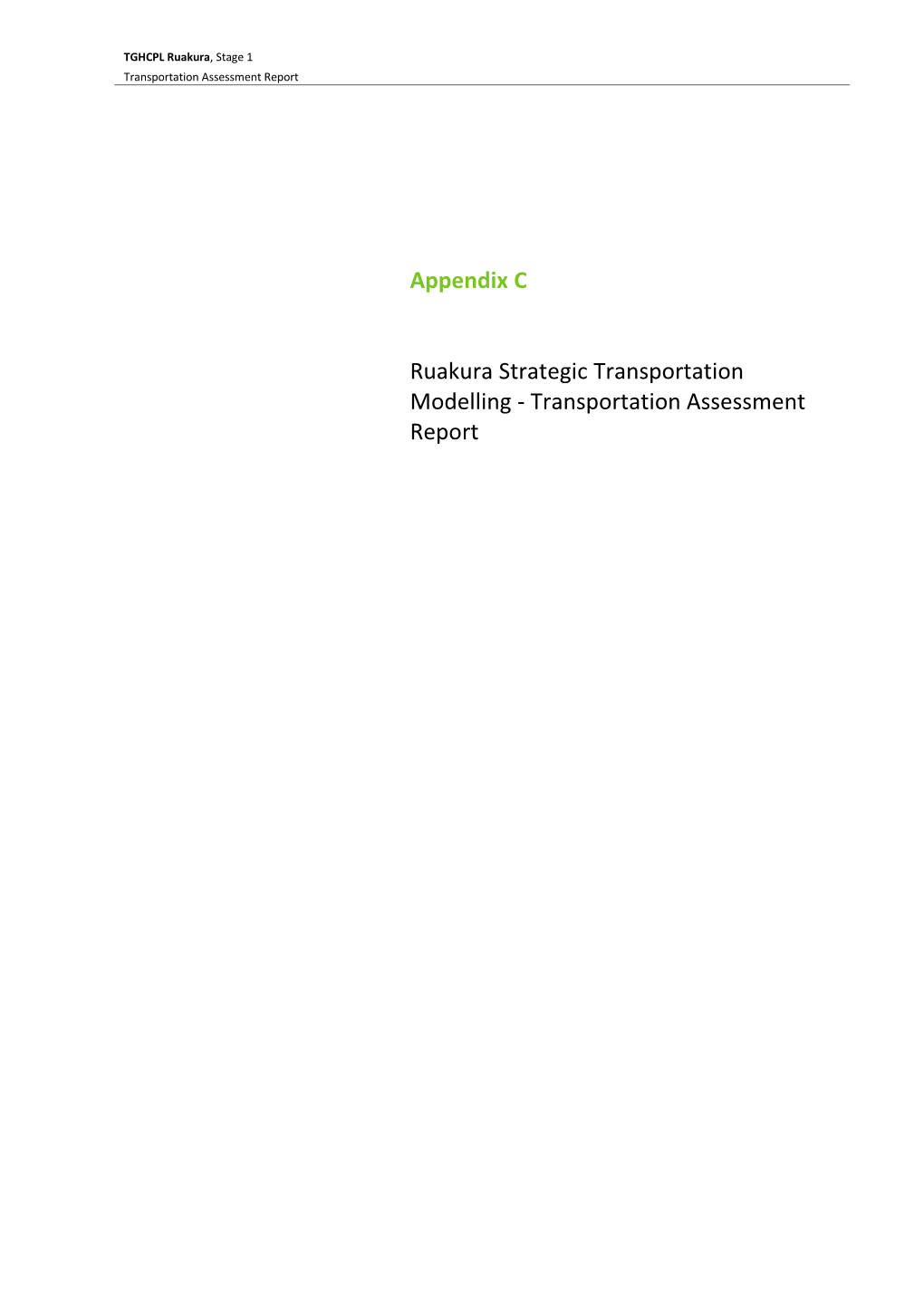 Transportation Assessment Report