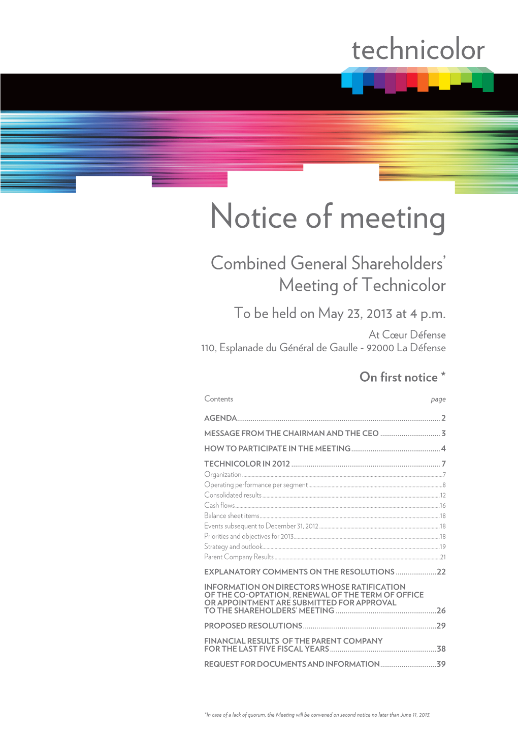 Notice of Meeting