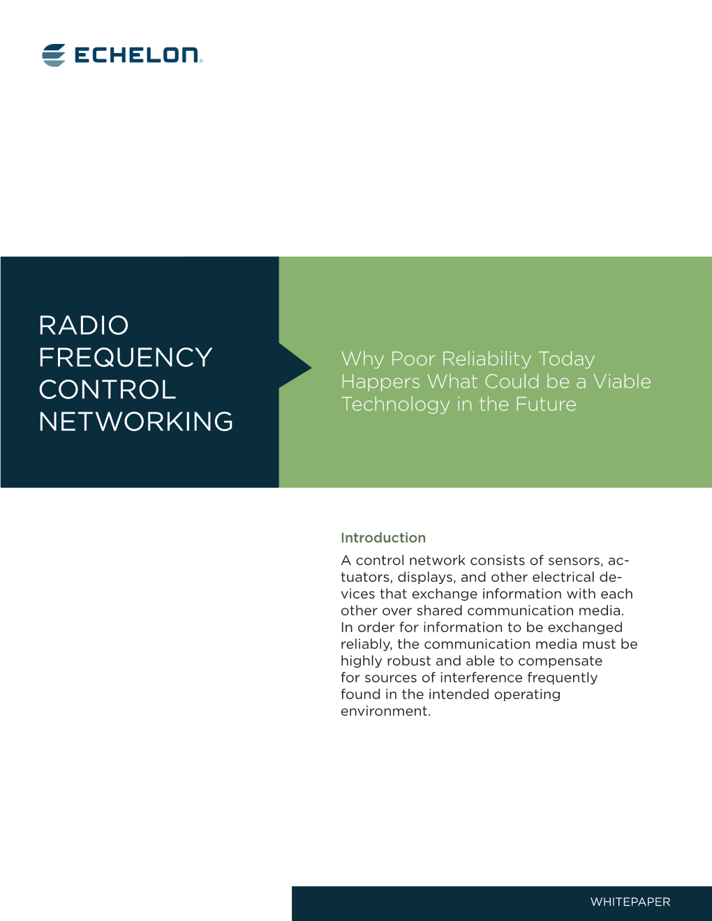 Radio Frequency Control Networking
