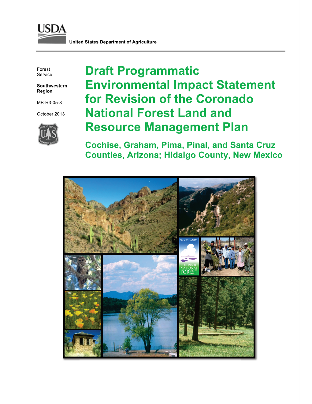 Draft Programmatic Environmental Impact Statement for Revision of the Coronado National Forest Land and Resource Management Plan