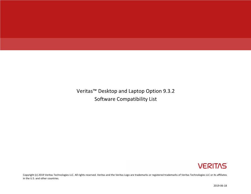 Veritas™ Desktop and Laptop Option 9.3.2 Software Compatibility List