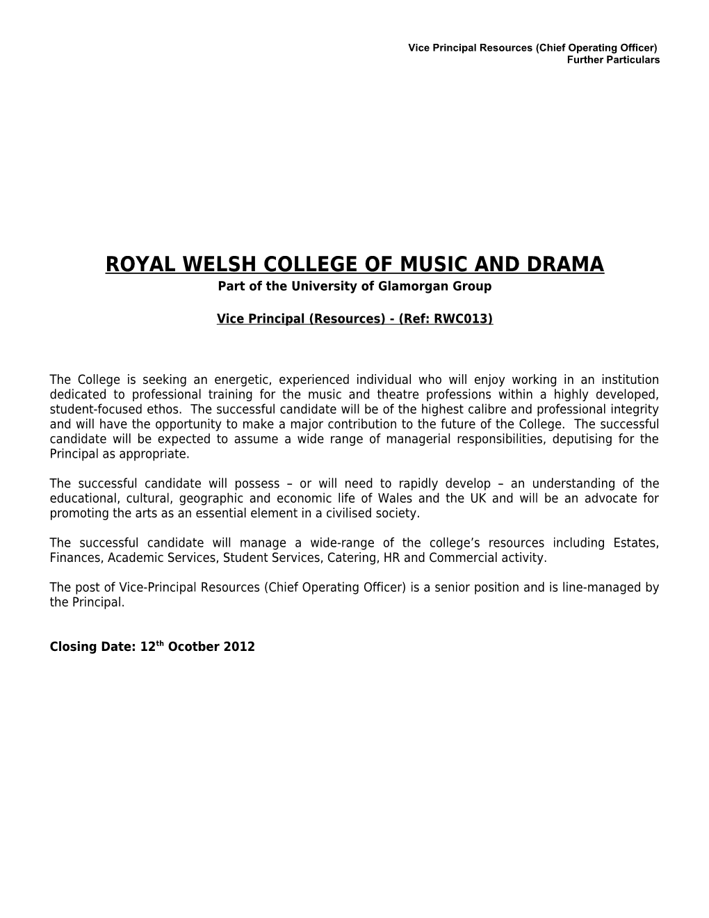 Royal Welsh College of Music and Drama