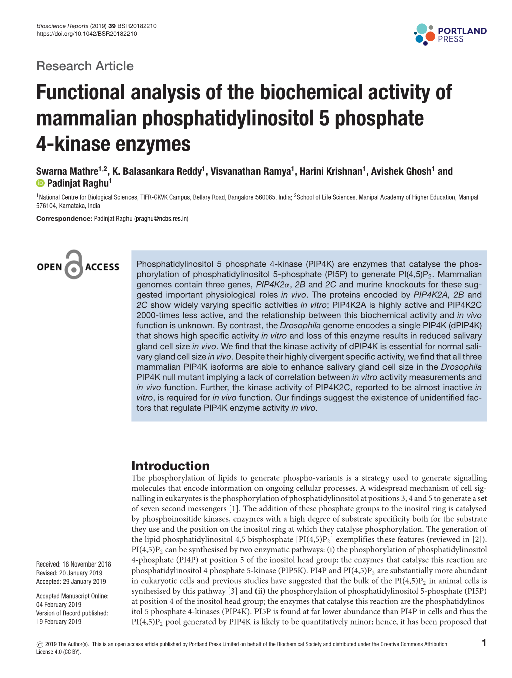 Functional Analysis of the Biochemical Activity of Mammalian Phosphatidylinositol 5 Phosphate 4-Kinase Enzymes