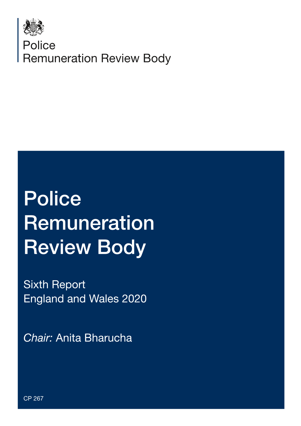 Police Remuneration Review Body 6Th Report England and Wales 2020