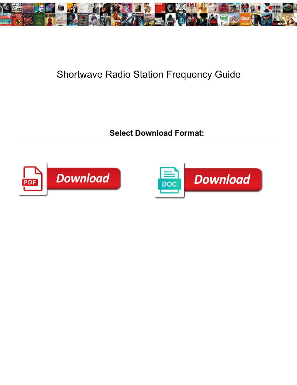 Shortwave Radio Station Frequency Guide