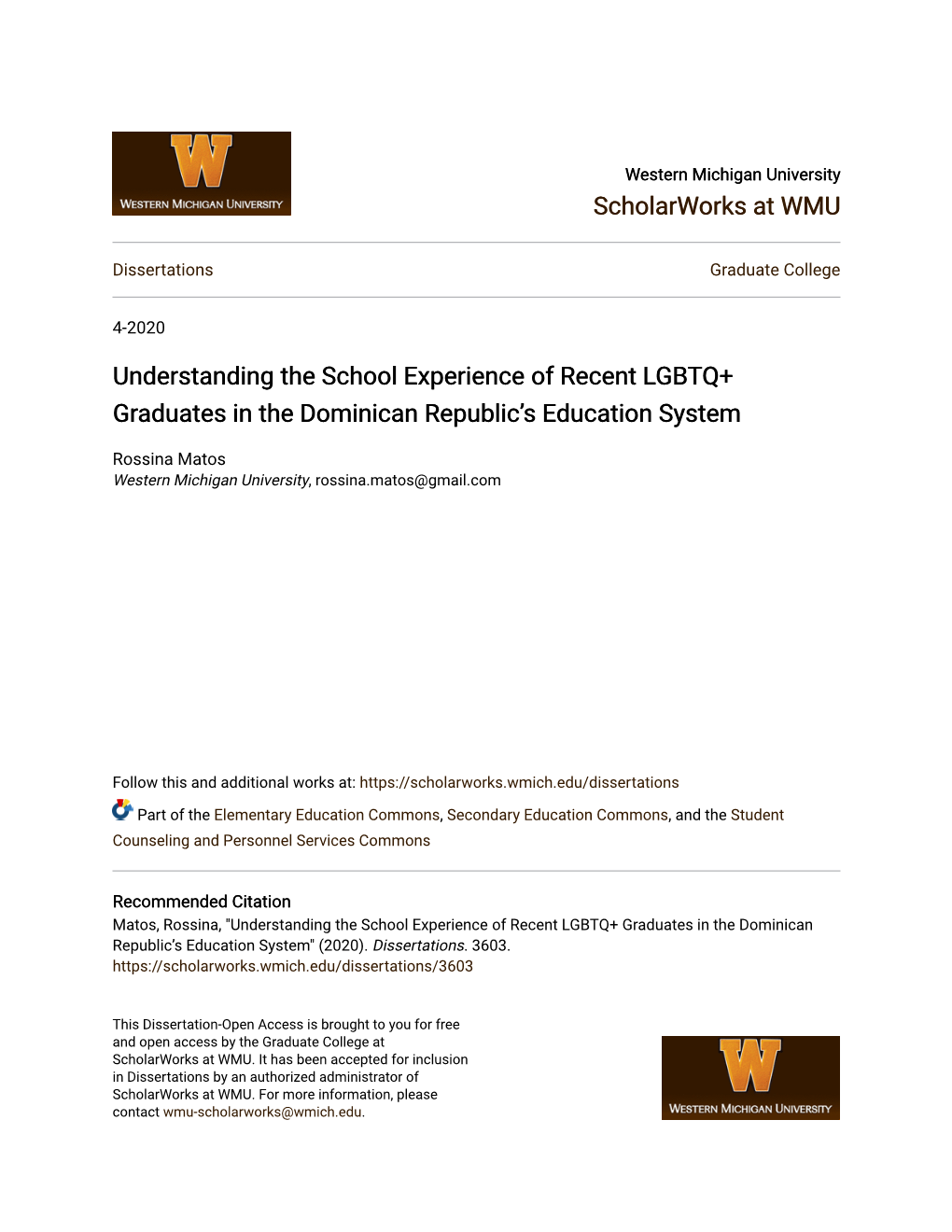 Understanding the School Experience of Recent LGBTQ+ Graduates in the Dominican Republic’S Education System