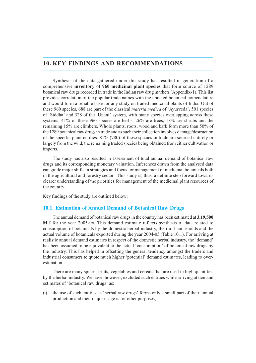 10. Key Findings and Recommendations