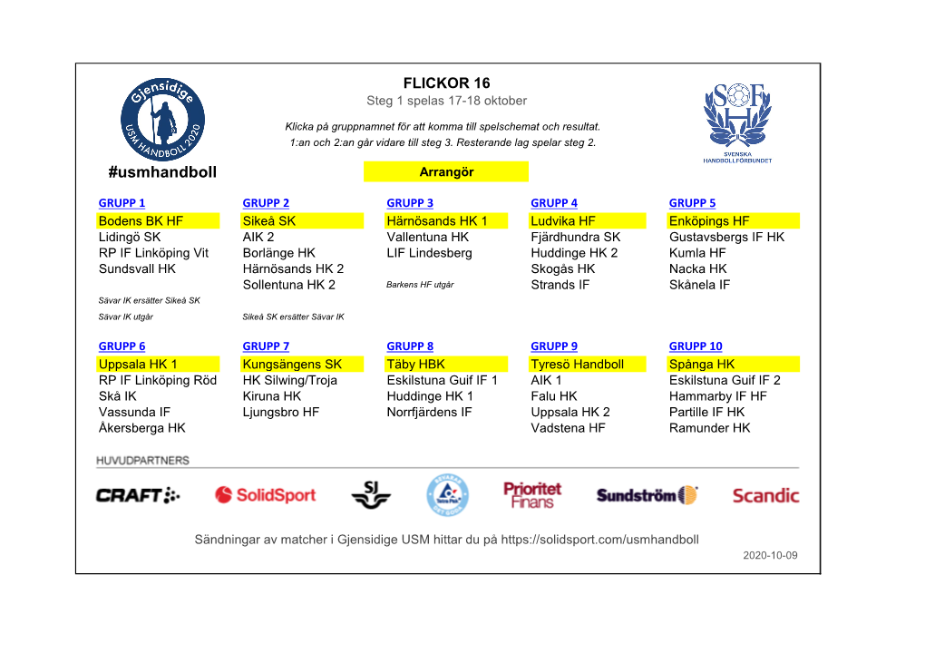 Usmhandboll Arrangör