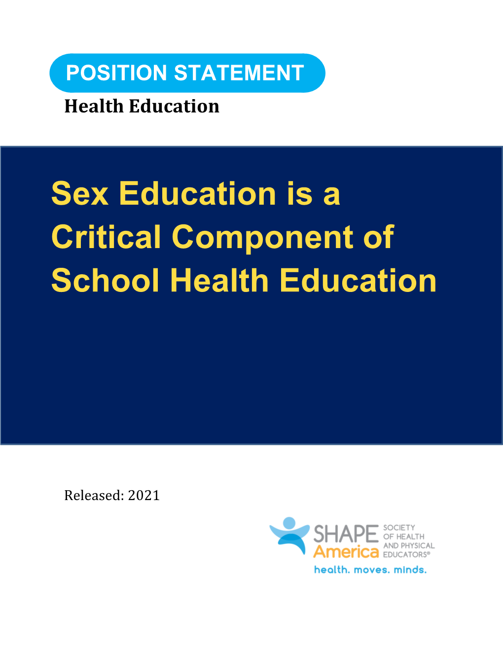 Sex Education Is a Critical Component of School Health Education