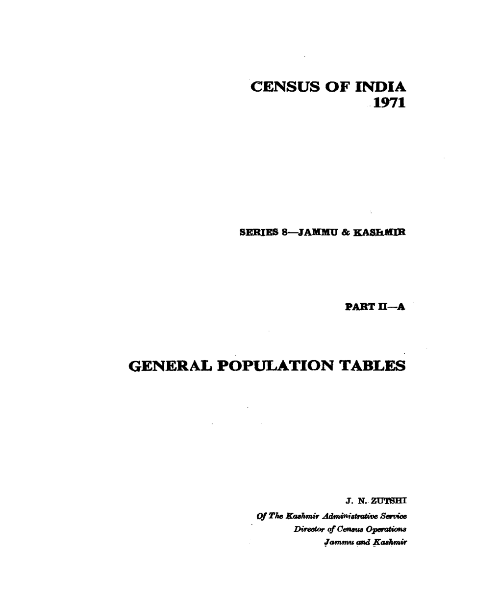 General Population Tables, Part II-A, Series-8