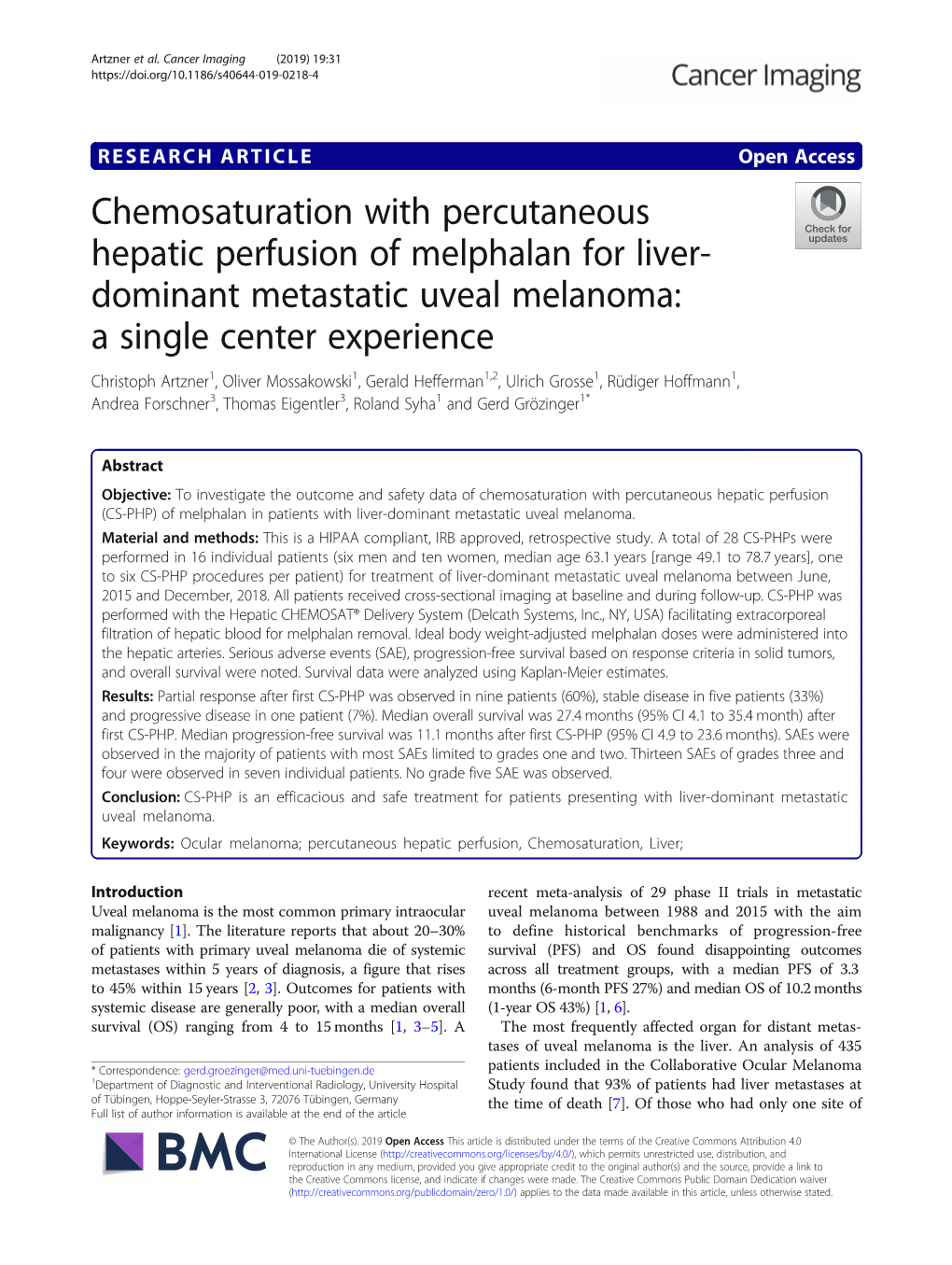 Dominant Metastatic Uveal Melanoma: a Single Center Experience