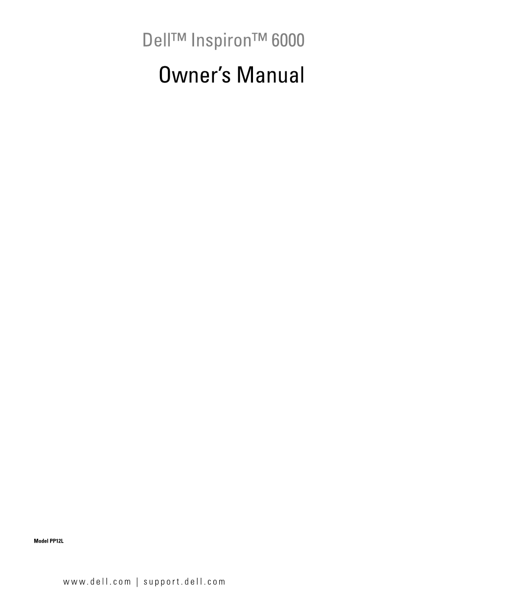 Inspiron 6000 Owner's Manual