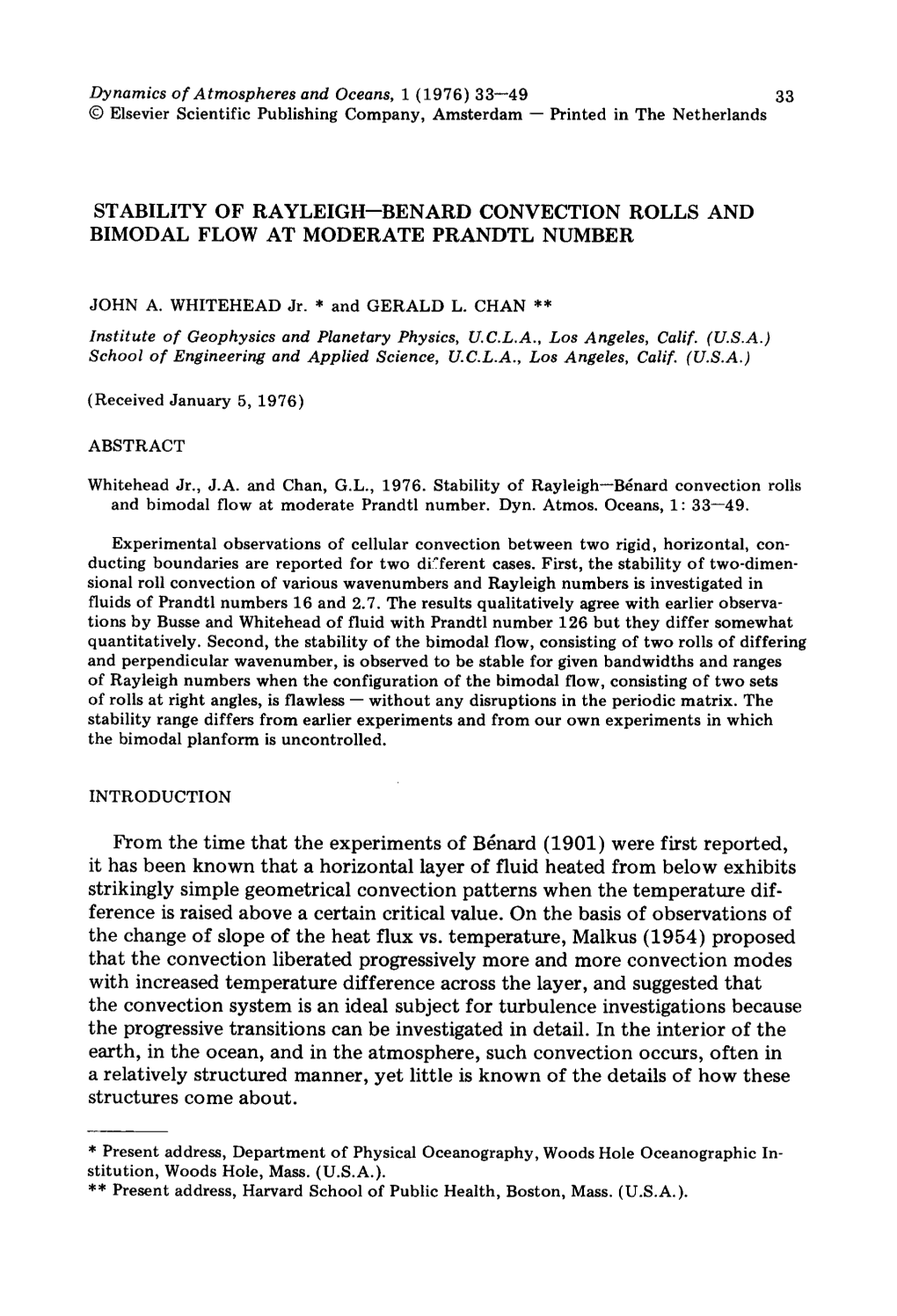 (1976) 33--49 Institute of Geophysics and Planetary Physics, UCLA, Los