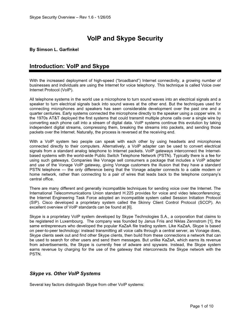 Skype Security Overview – Rev 1.6 - 1/26/05