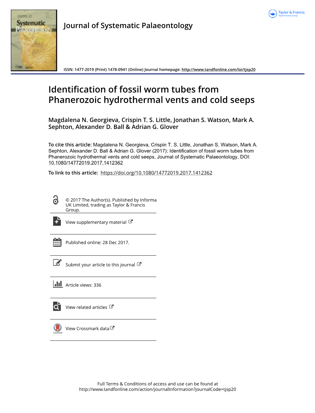 Identification of Fossil Worm Tubes from Phanerozoic Hydrothermal Vents and Cold Seeps