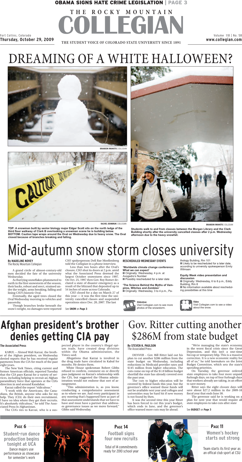 Mid-Autumn Snow Storm Closes University