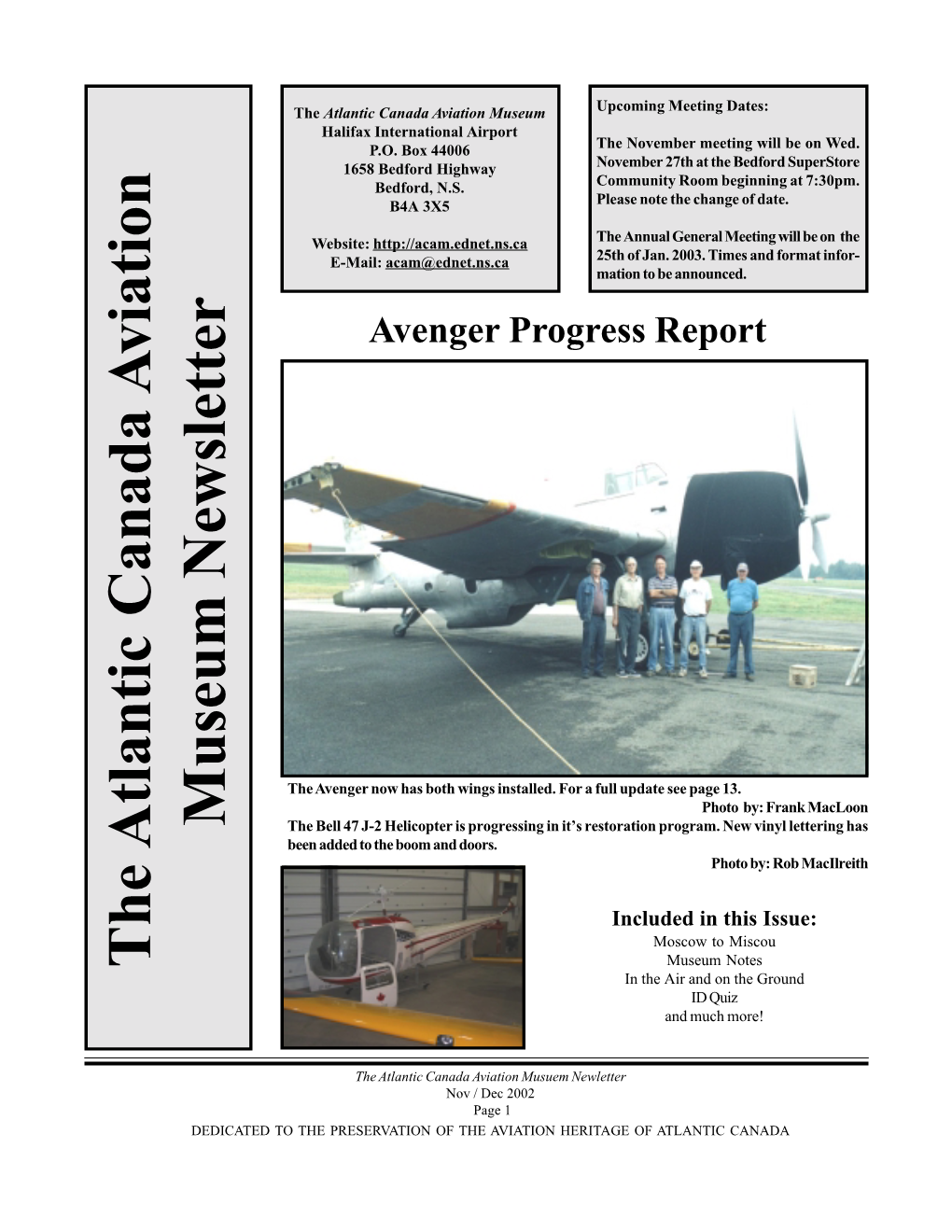 The Atlantic Canada a Viation Museum Newsletter