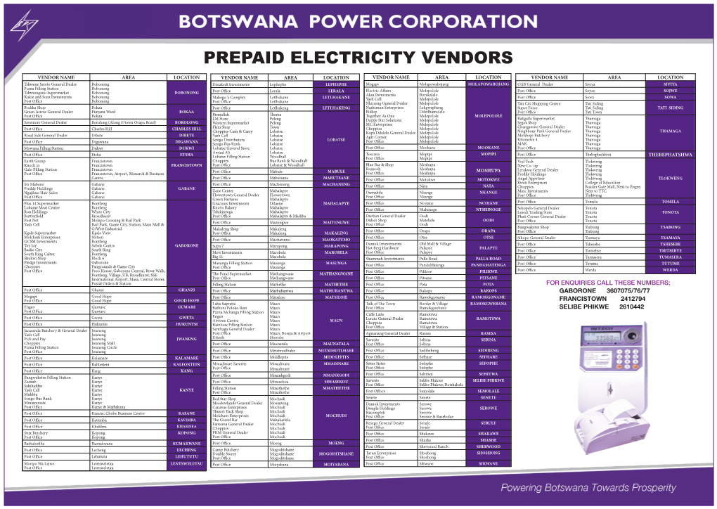 Prepaid Electricity Vendors