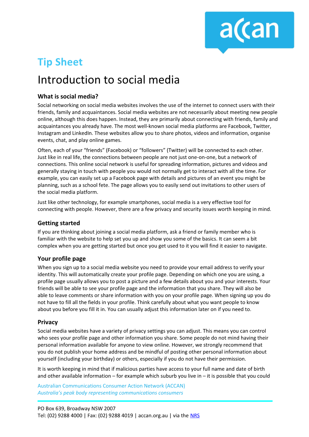 Introduction to Social Media