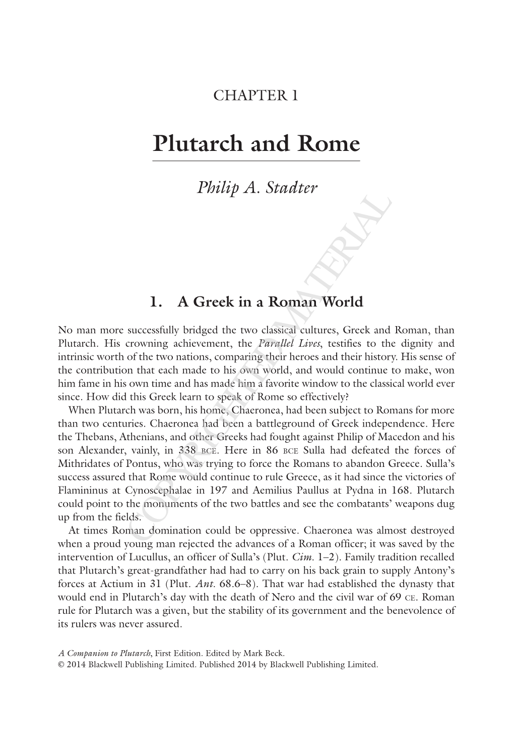 Plutarch and Rome