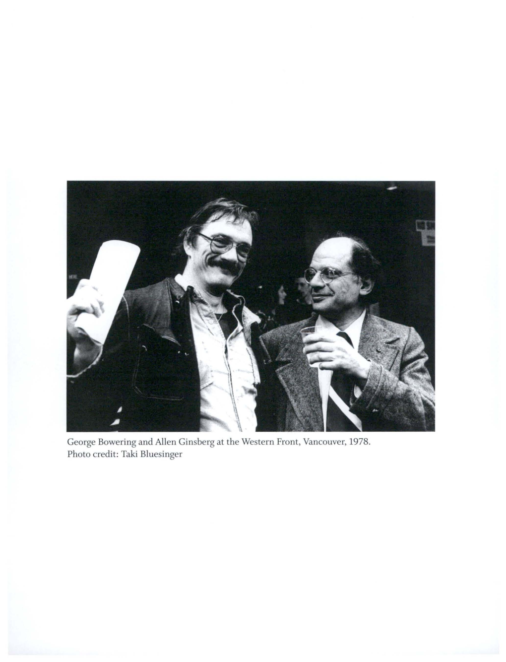George Bowering and Allen Ginsberg at the Western Front, Vancouver, 1978