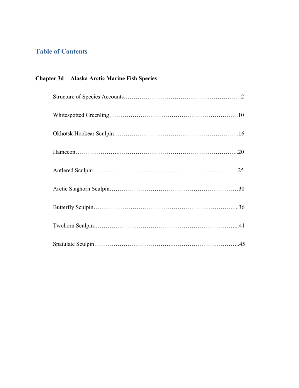 Table of Contents