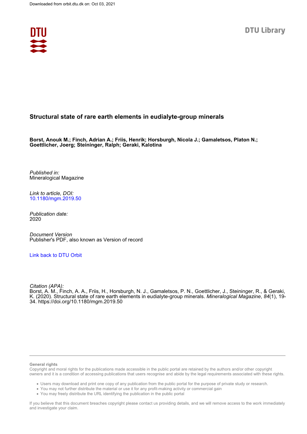 Structural State of Rare Earth Elements in Eudialyte-Group Minerals