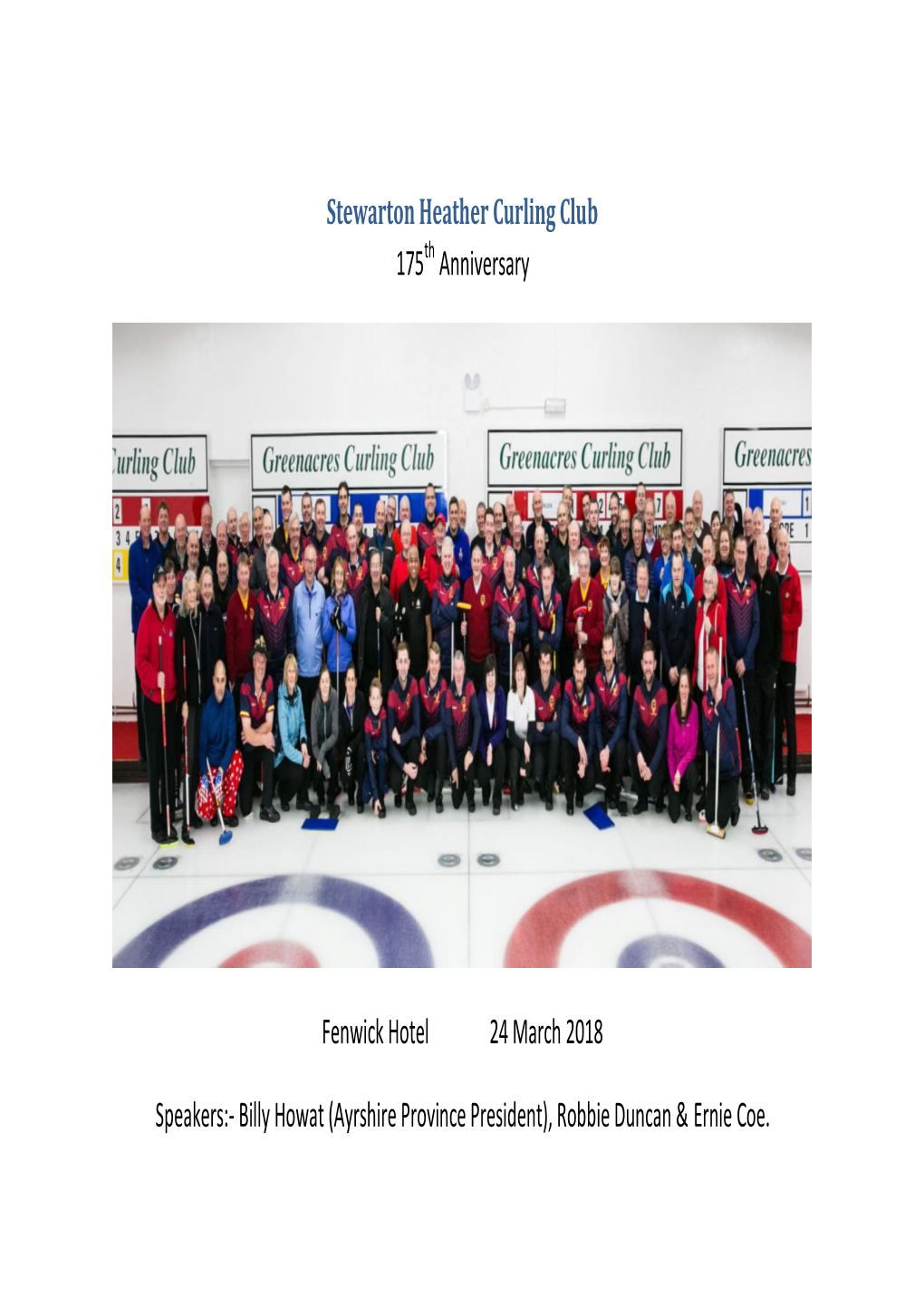Stewarton Heather Curling Club 175 Anniversary Fenwick Hotel 24
