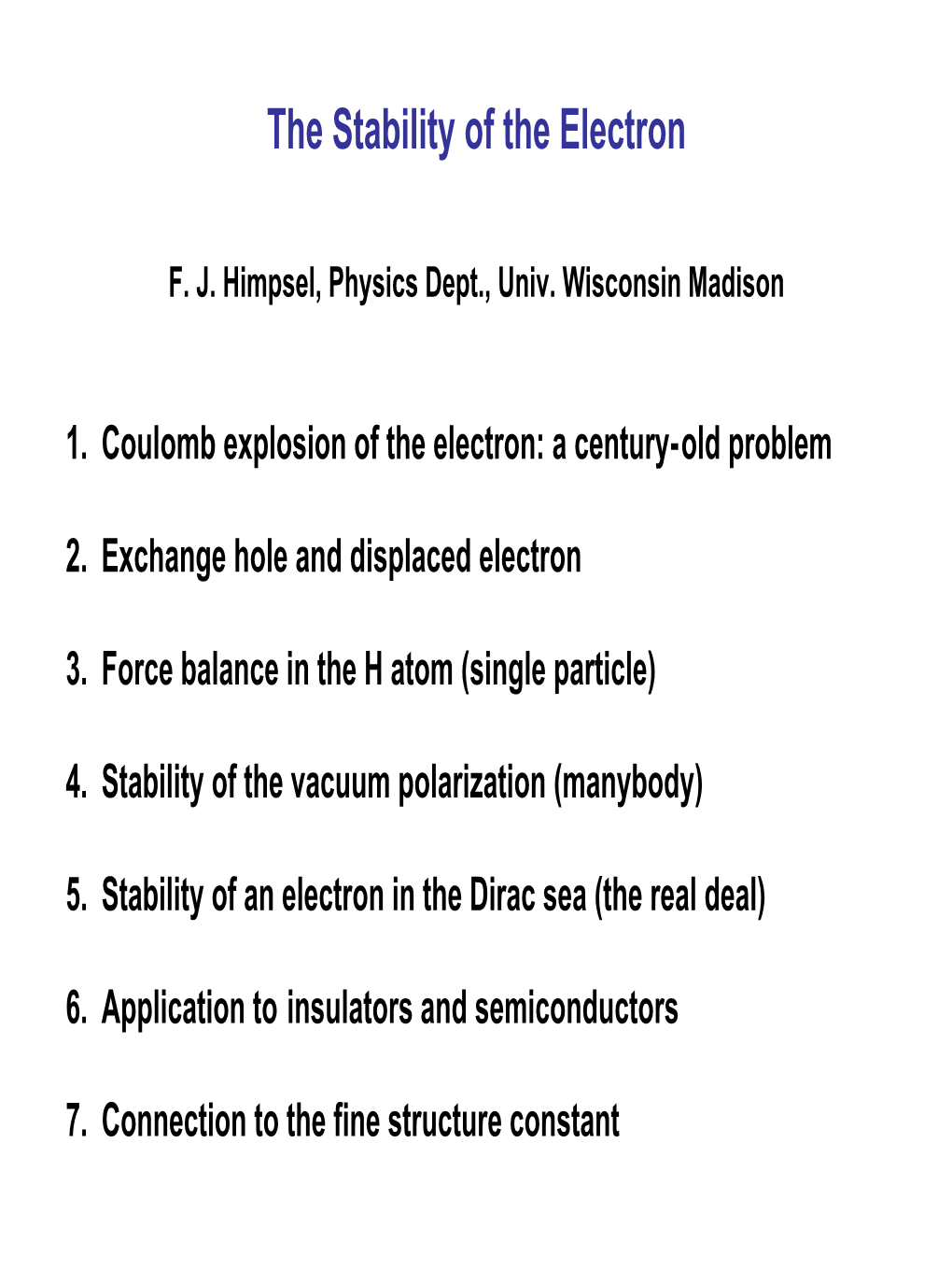 The Stability of the Electron