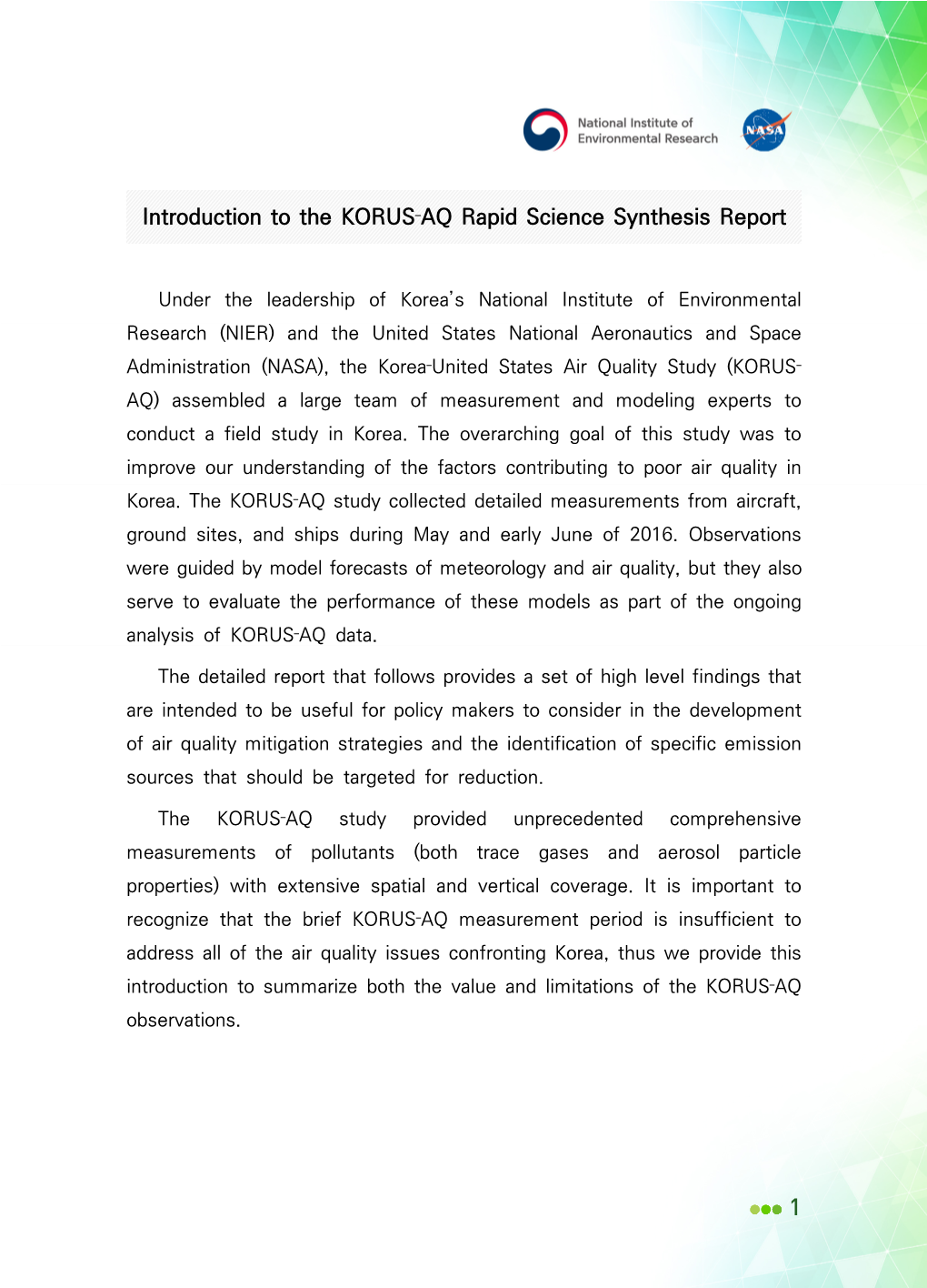 Introduction to the KORUS‐AQ Rapid Science Synthesis Report