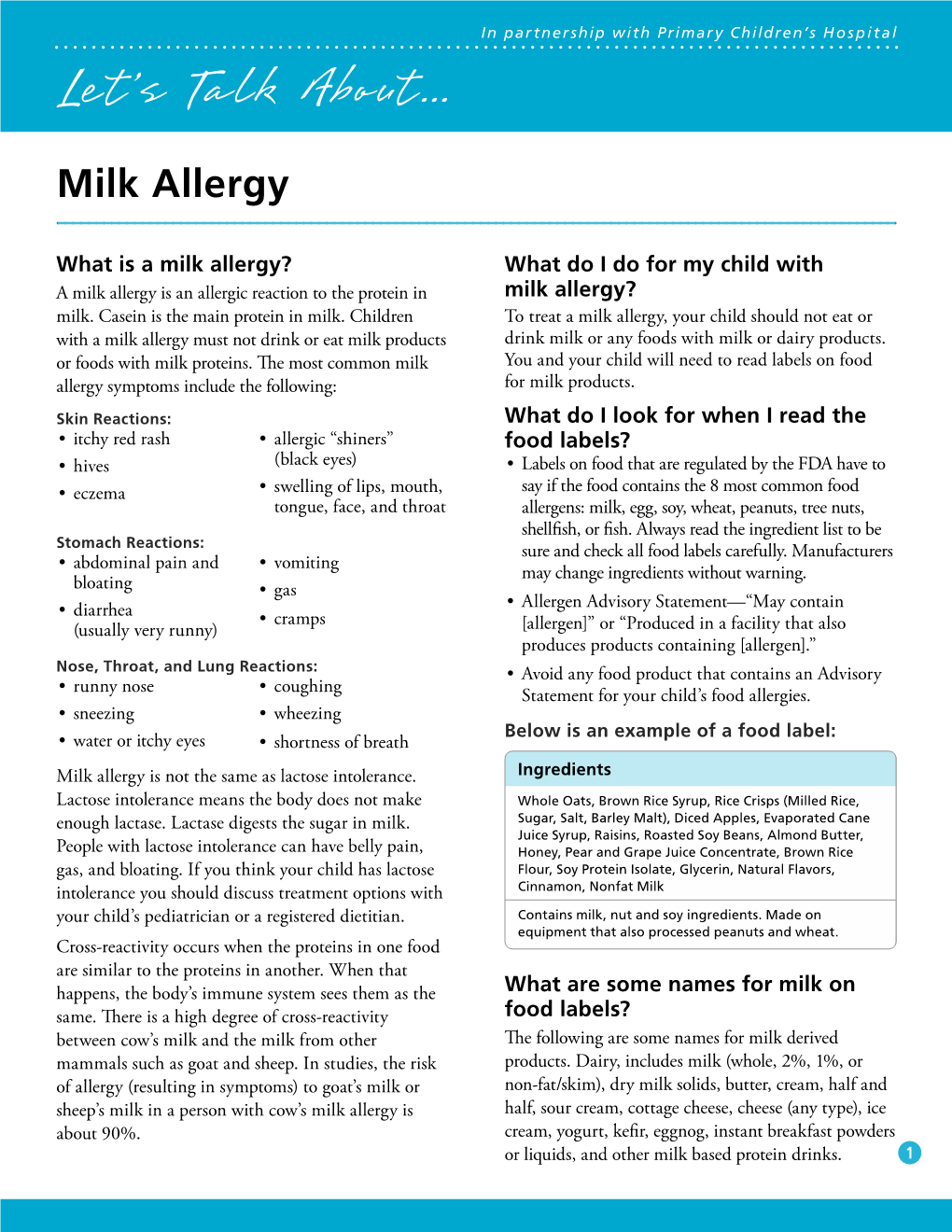 Milk Allergy