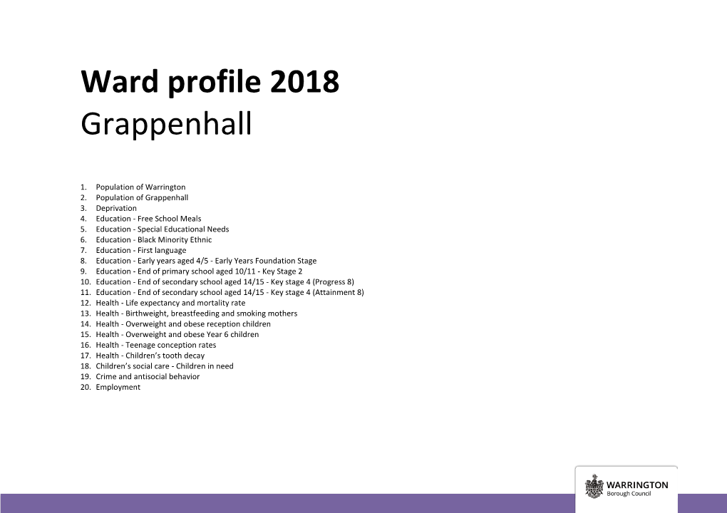 Ward Profile 2018 Grappenhall