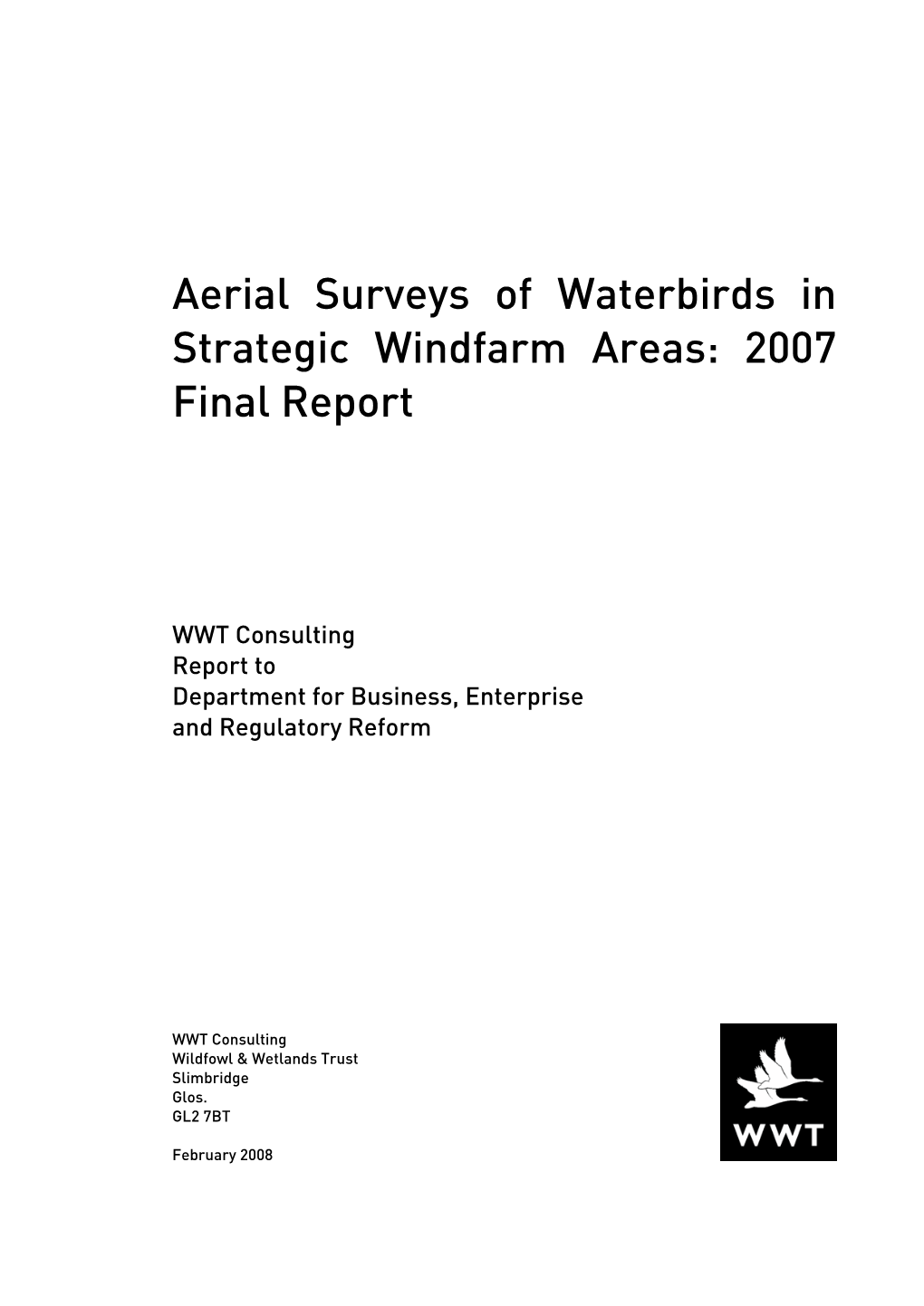 OES Aerial Surveys of Waterbirds in Strategic Windfarm Areas