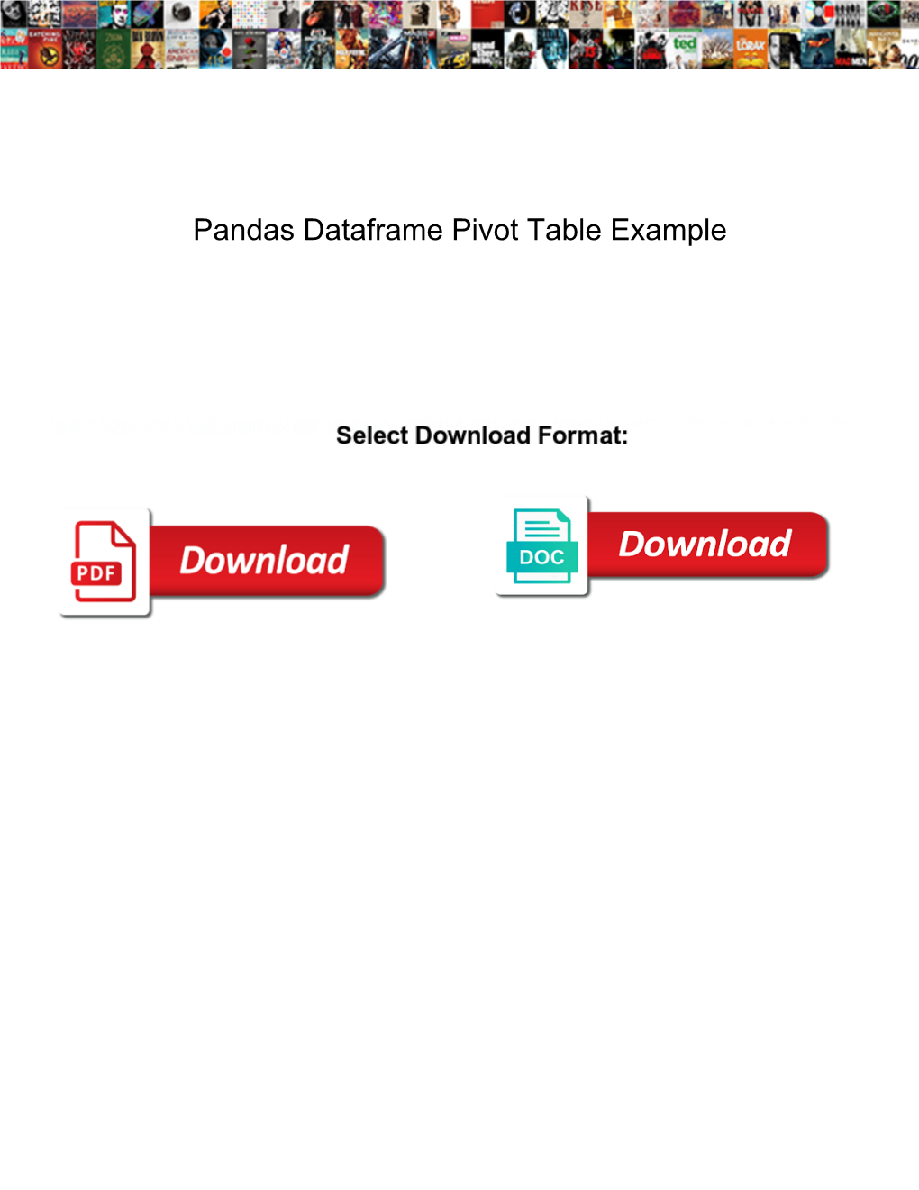 Pandas Dataframe Pivot Table Example