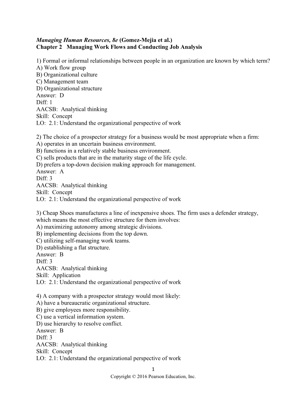 Managing Human Resources, 8E (Gomez-Mejia Et Al.)