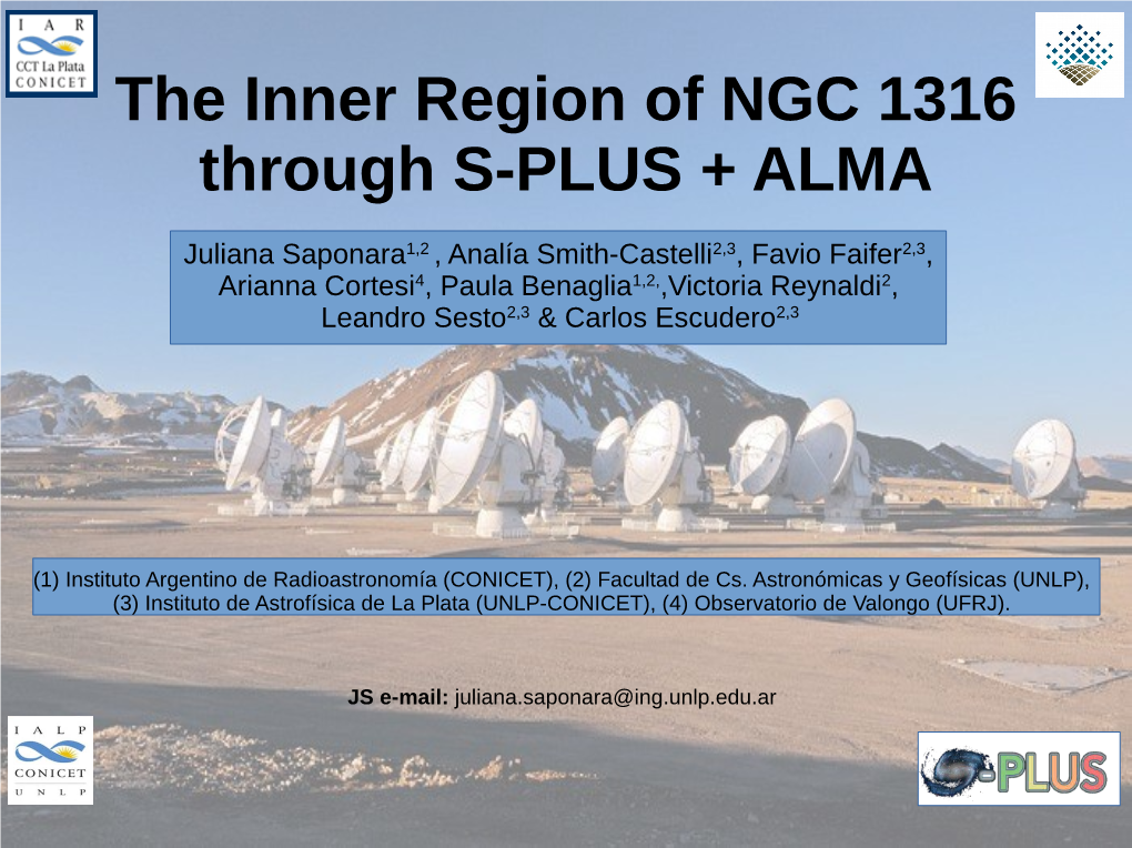 The Inner Region of NGC 1316 Through S-PLUS + ALMA