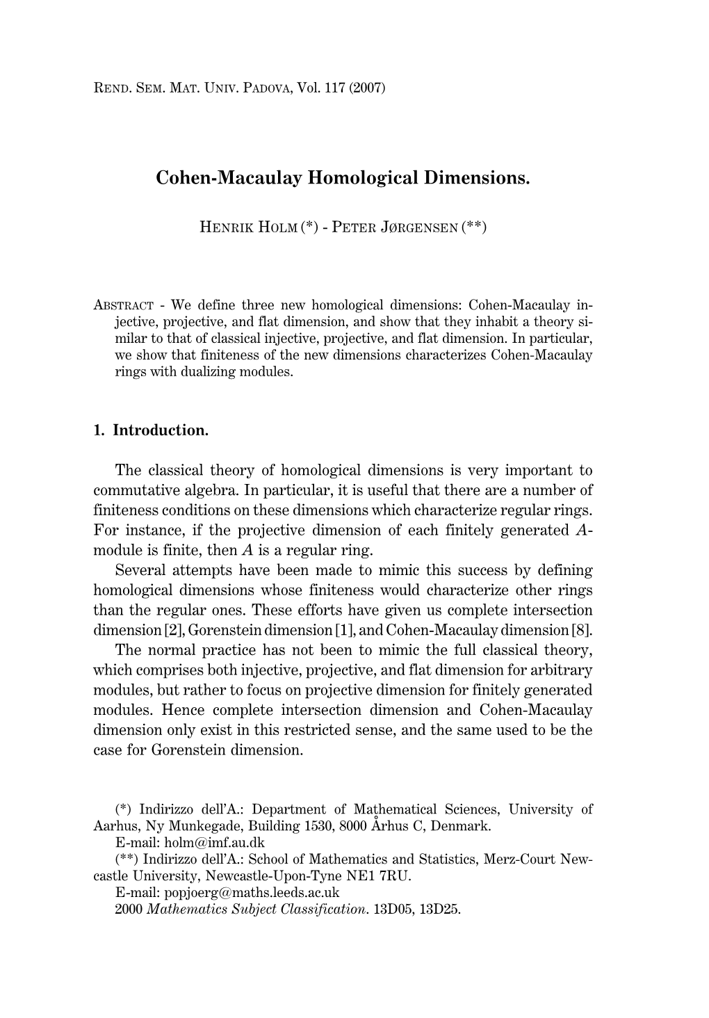 Cohen-Macaulay Homological Dimensions