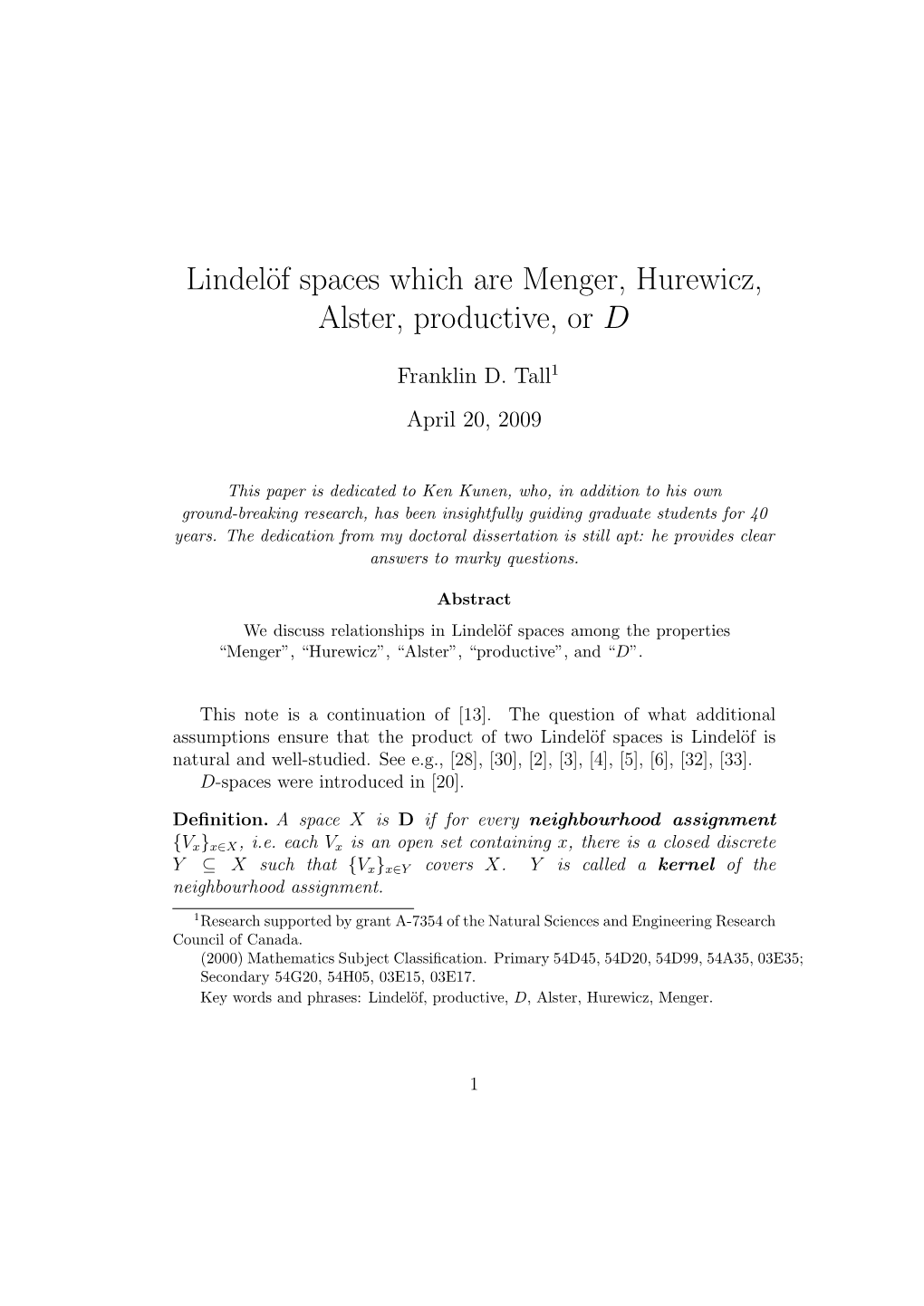 Lindelöf Spaces Which Are Menger