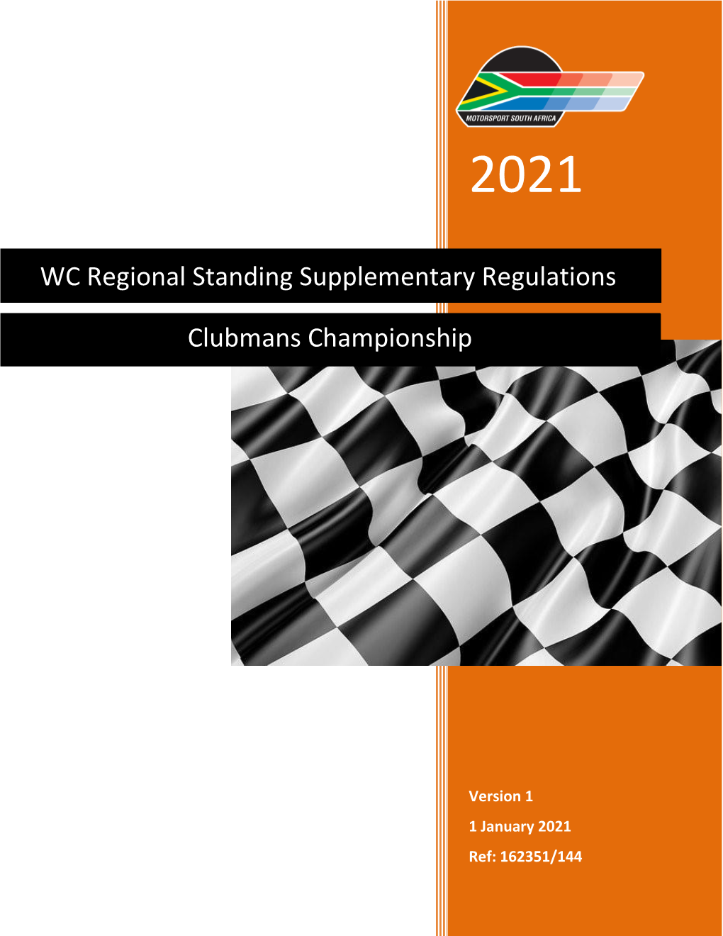 WC Regional Standing Supplementary Regulations