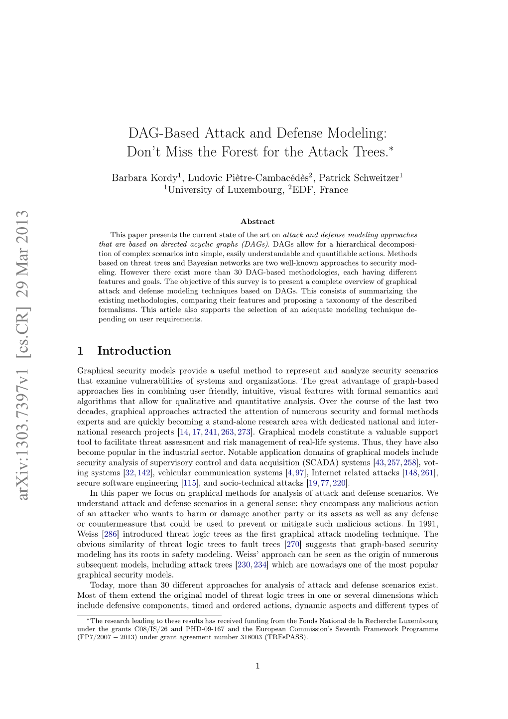 DAG-Based Attack and Defense Modeling Approaches Published Before 2013