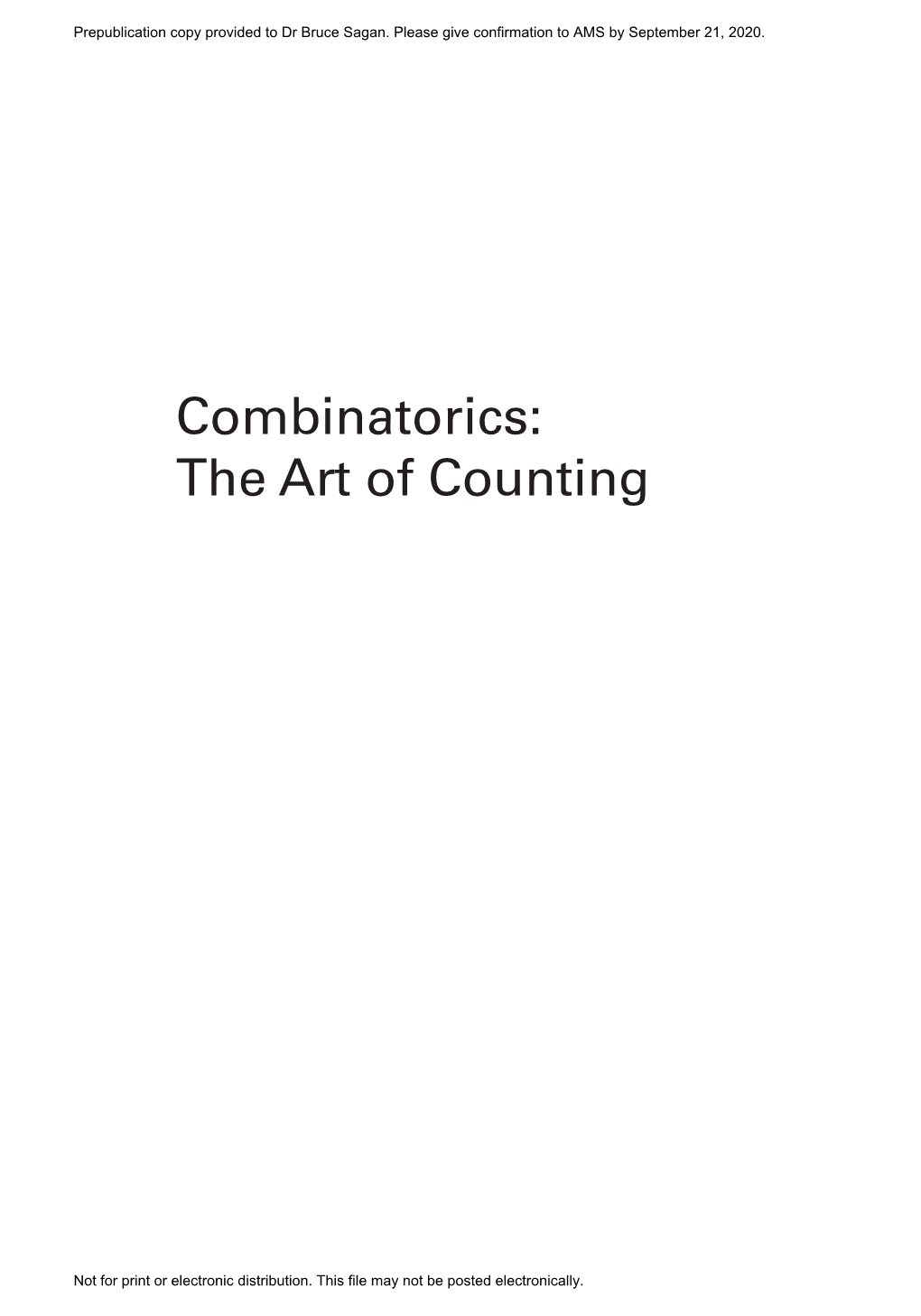 Combinatorics: the Art of Counting