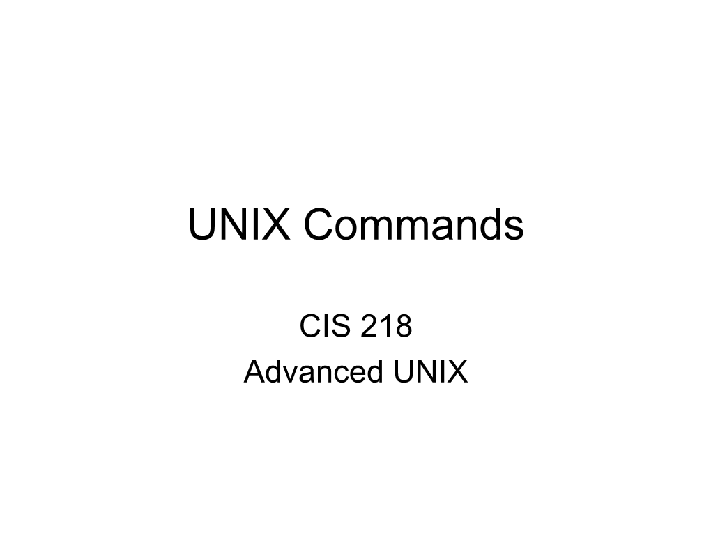 UNIX Commands