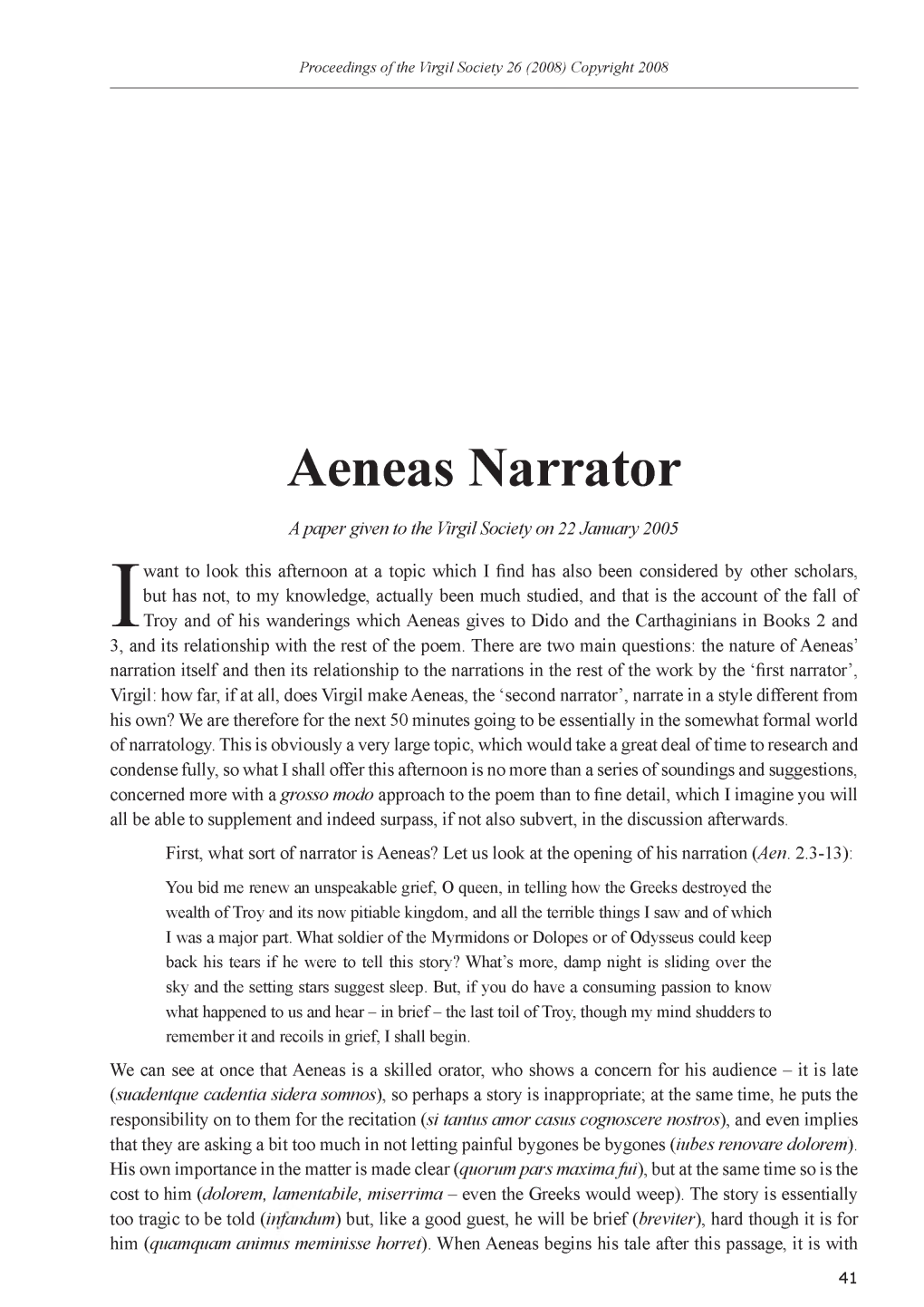 Aeneas Narrator