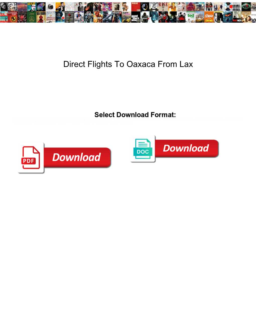 Direct Flights to Oaxaca from Lax