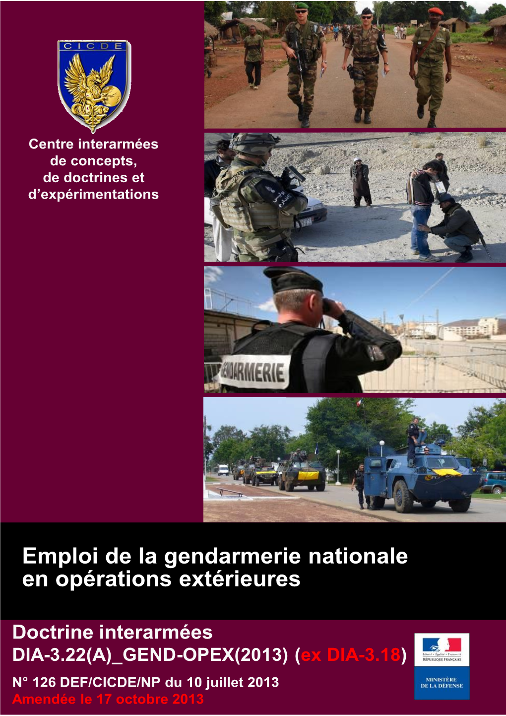 Emploi De La Gendarmerie Nationale En Opérations Extérieures