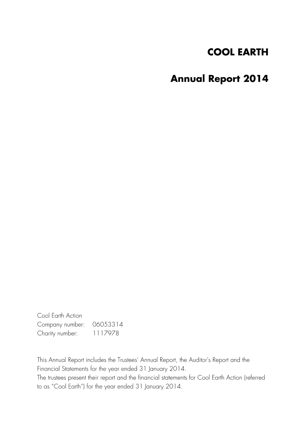 COOL EARTH Annual Report 2014