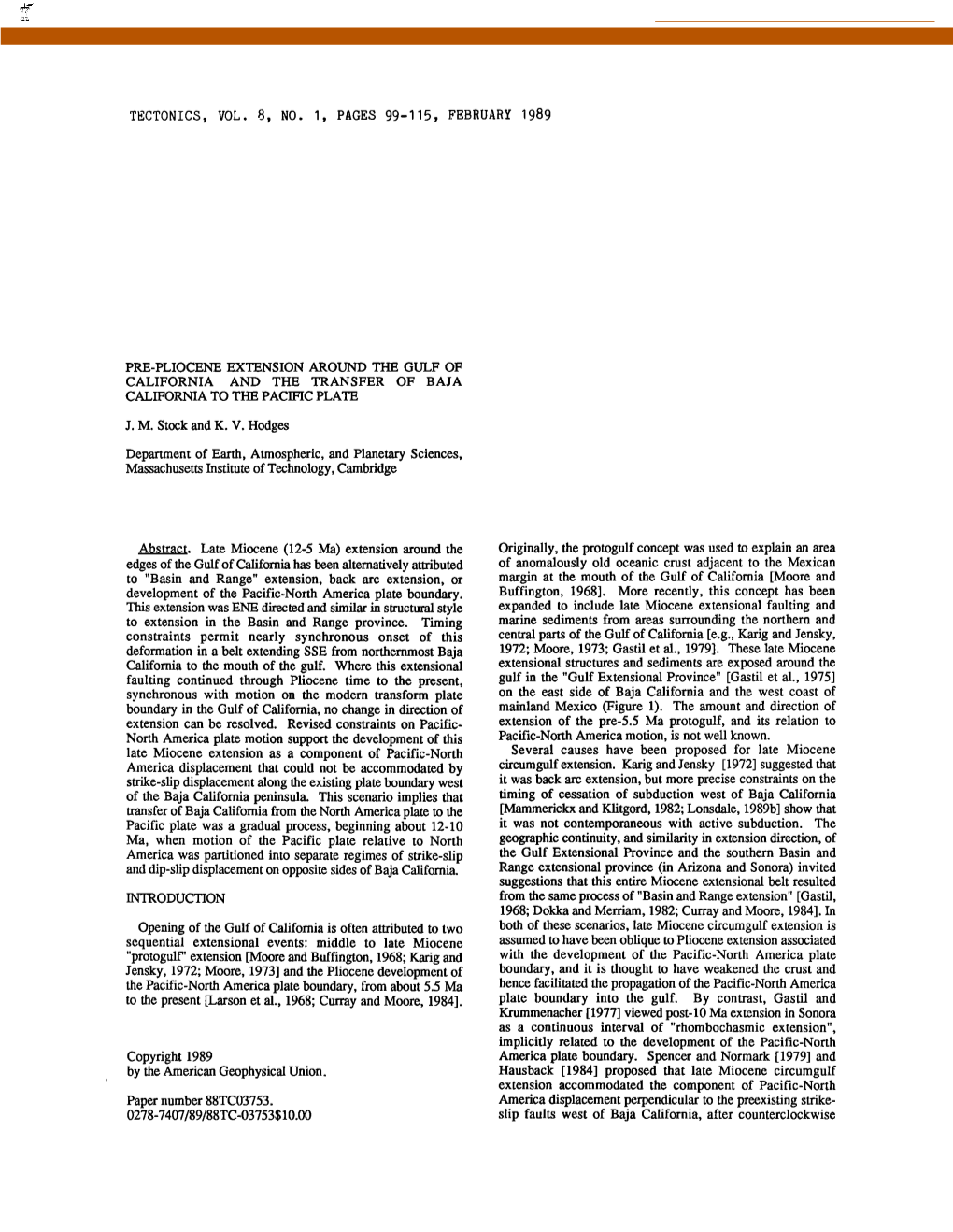 Prepliocene Extension Around the Gulf of California and the Transfer of Baja California to the Pacific Plate